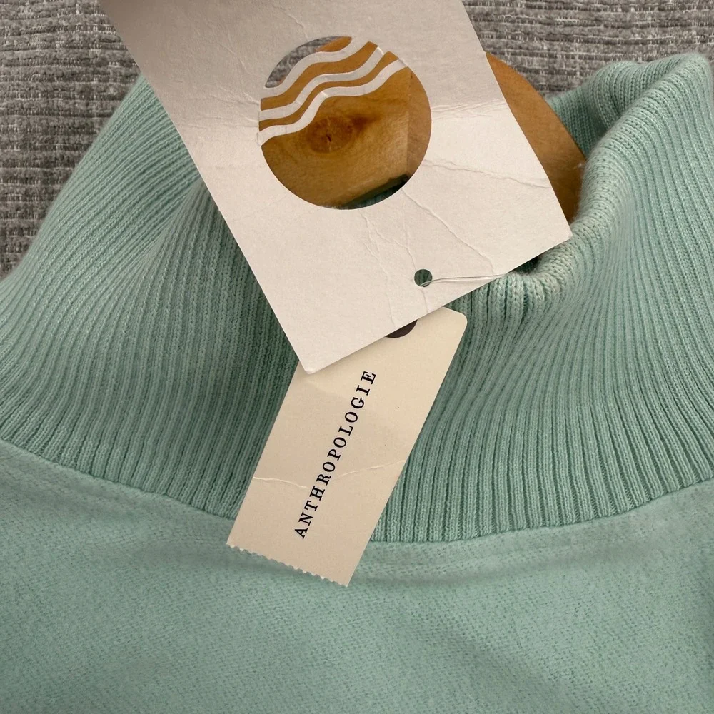 Daily Practice Mint Striped Mock Neck Wide Sleeve‎ Sweater Size M